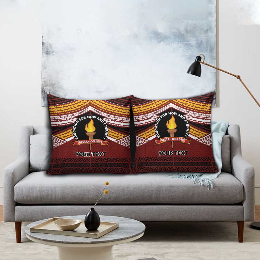 Personalised Tonga Beulah College Pillow Cover Polynesian Ngatu Tribal LT9 - Polynesian Pride