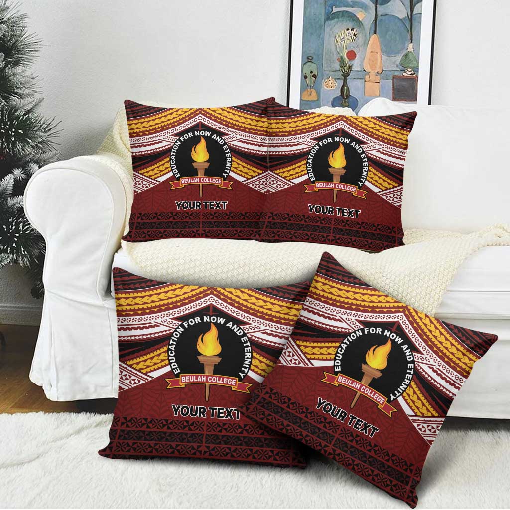 Personalised Tonga Beulah College Pillow Cover Polynesian Ngatu Tribal LT9 - Polynesian Pride