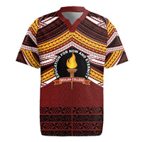 Personalised Tonga Beulah College Rugby Jersey Polynesian Ngatu Tribal