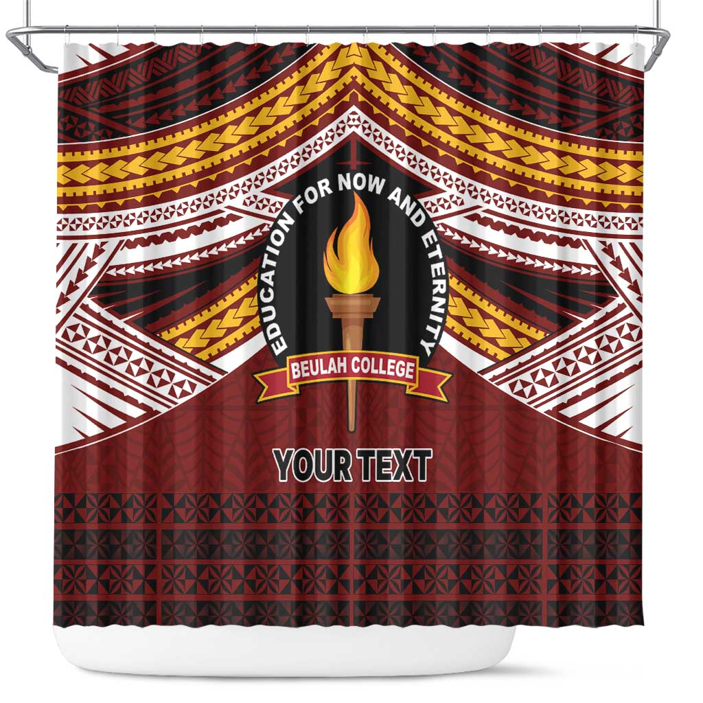 Personalised Tonga Beulah College Shower Curtain Polynesian Ngatu Tribal