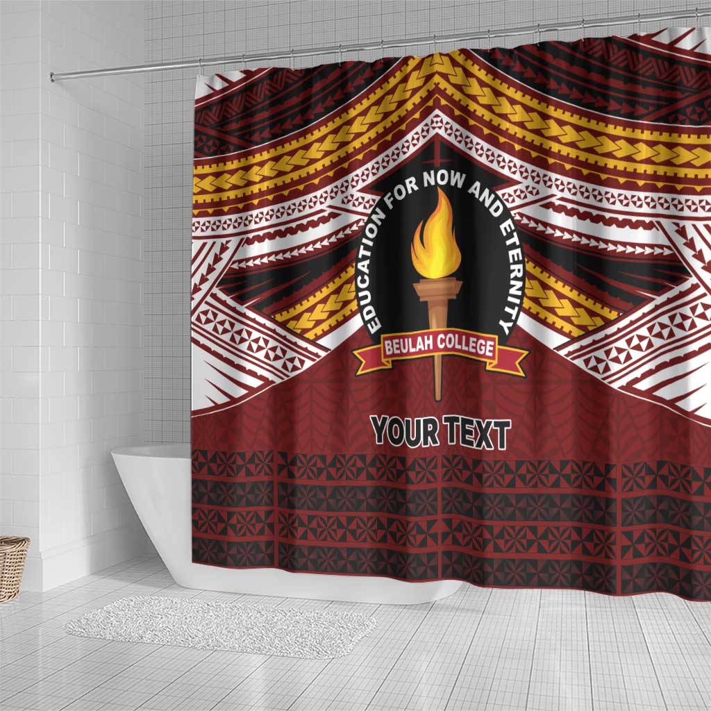 Personalised Tonga Beulah College Shower Curtain Polynesian Ngatu Tribal