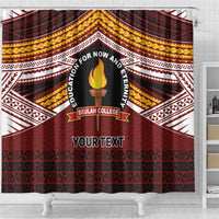 Personalised Tonga Beulah College Shower Curtain Polynesian Ngatu Tribal