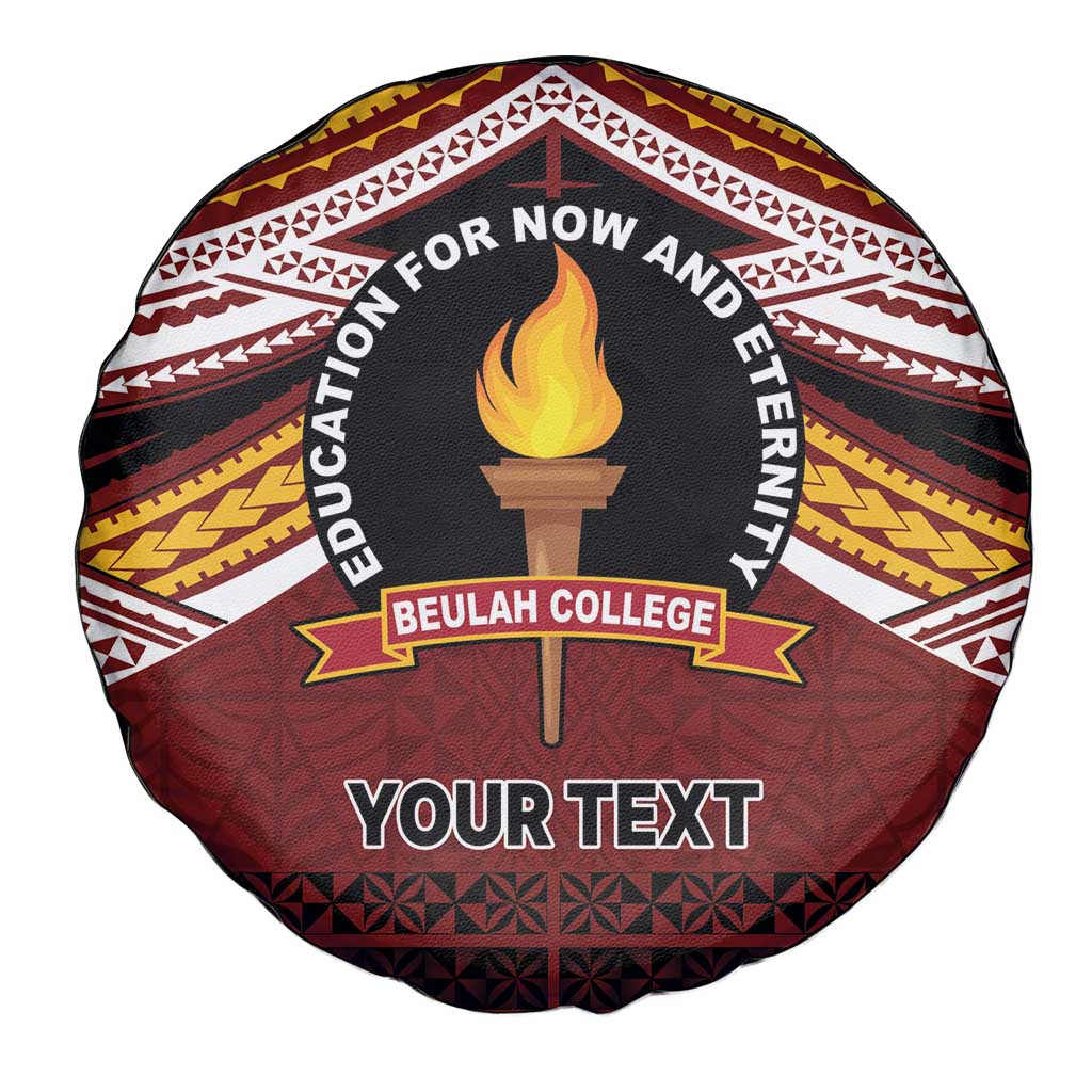 Personalised Tonga Beulah College Spare Tire Cover Polynesian Ngatu Tribal