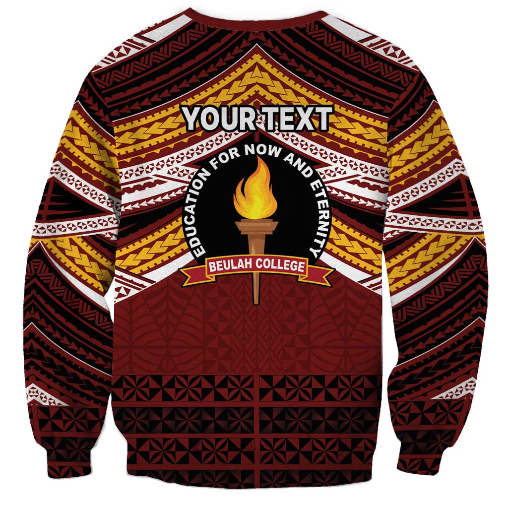 Personalised Tonga Beulah College Sweatshirt Polynesian Ngatu Tribal