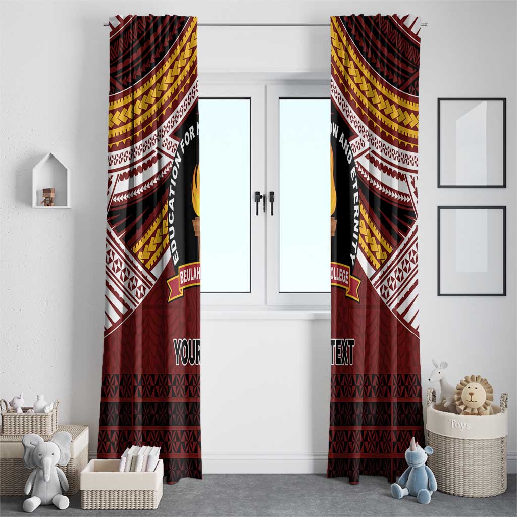Personalised Tonga Beulah College Window Curtain Polynesian Ngatu Tribal