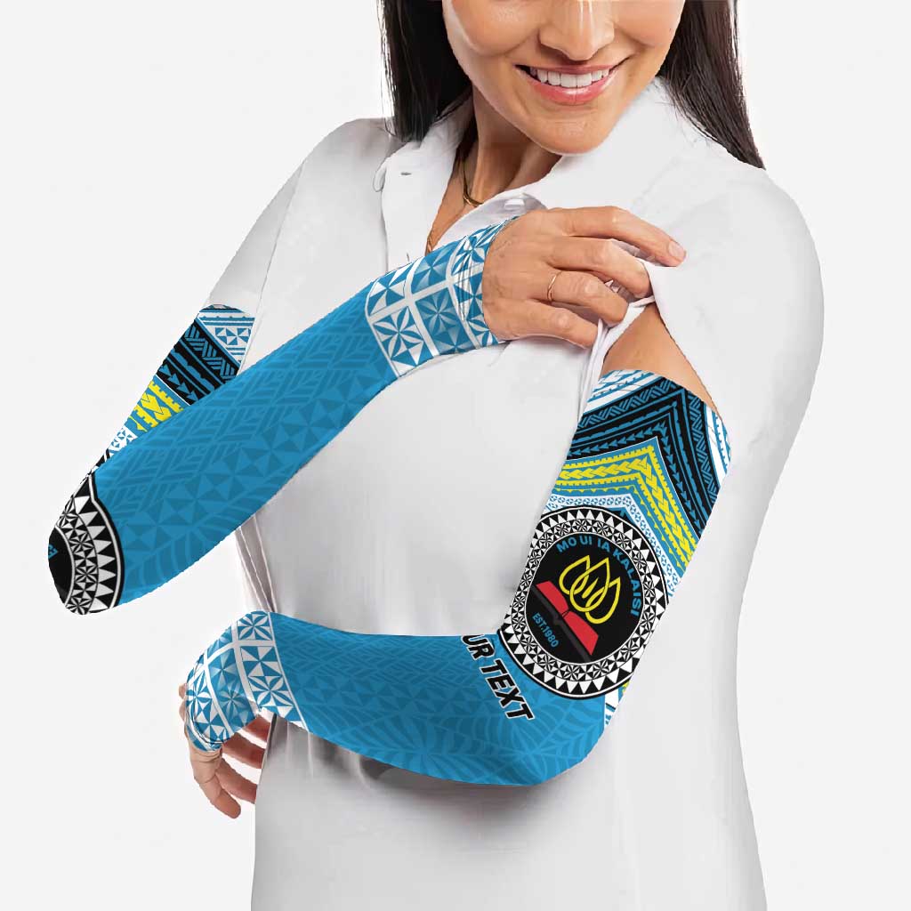 Personalised Tonga Lavengamalie College Arm Sleeves Polynesian Ngatu Tribal - Polynesian Pride