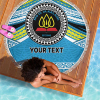 Personalised Tonga Lavengamalie College Beach Blanket Polynesian Ngatu Tribal