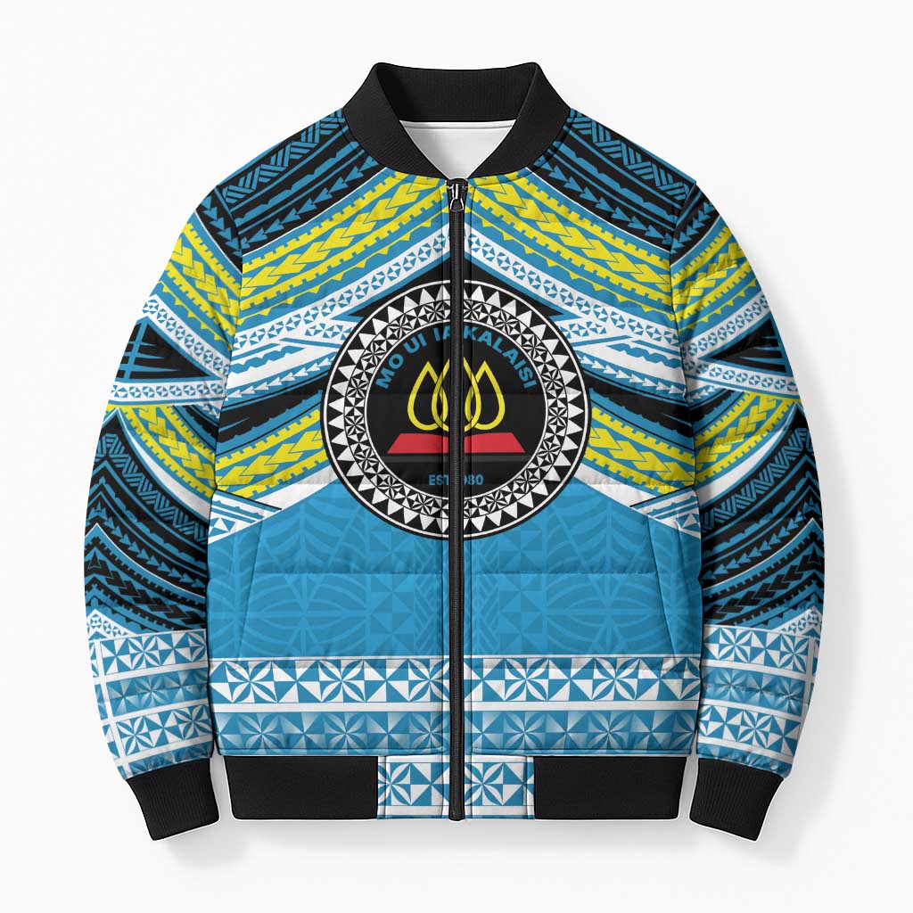 Personalised Tonga Lavengamalie College Bomber Puffer Jacket Polynesian Ngatu Tribal - Polynesian Pride