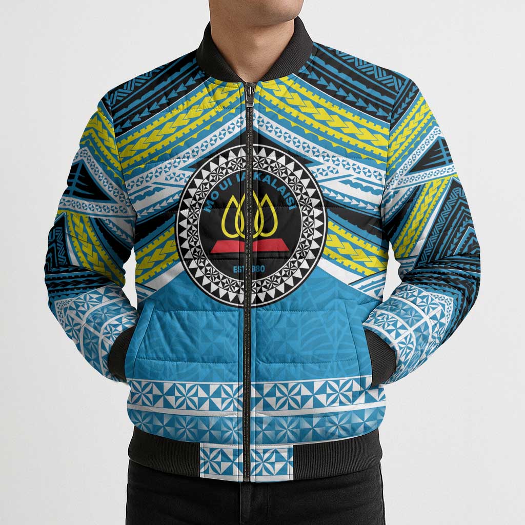 Personalised Tonga Lavengamalie College Bomber Puffer Jacket Polynesian Ngatu Tribal - Polynesian Pride