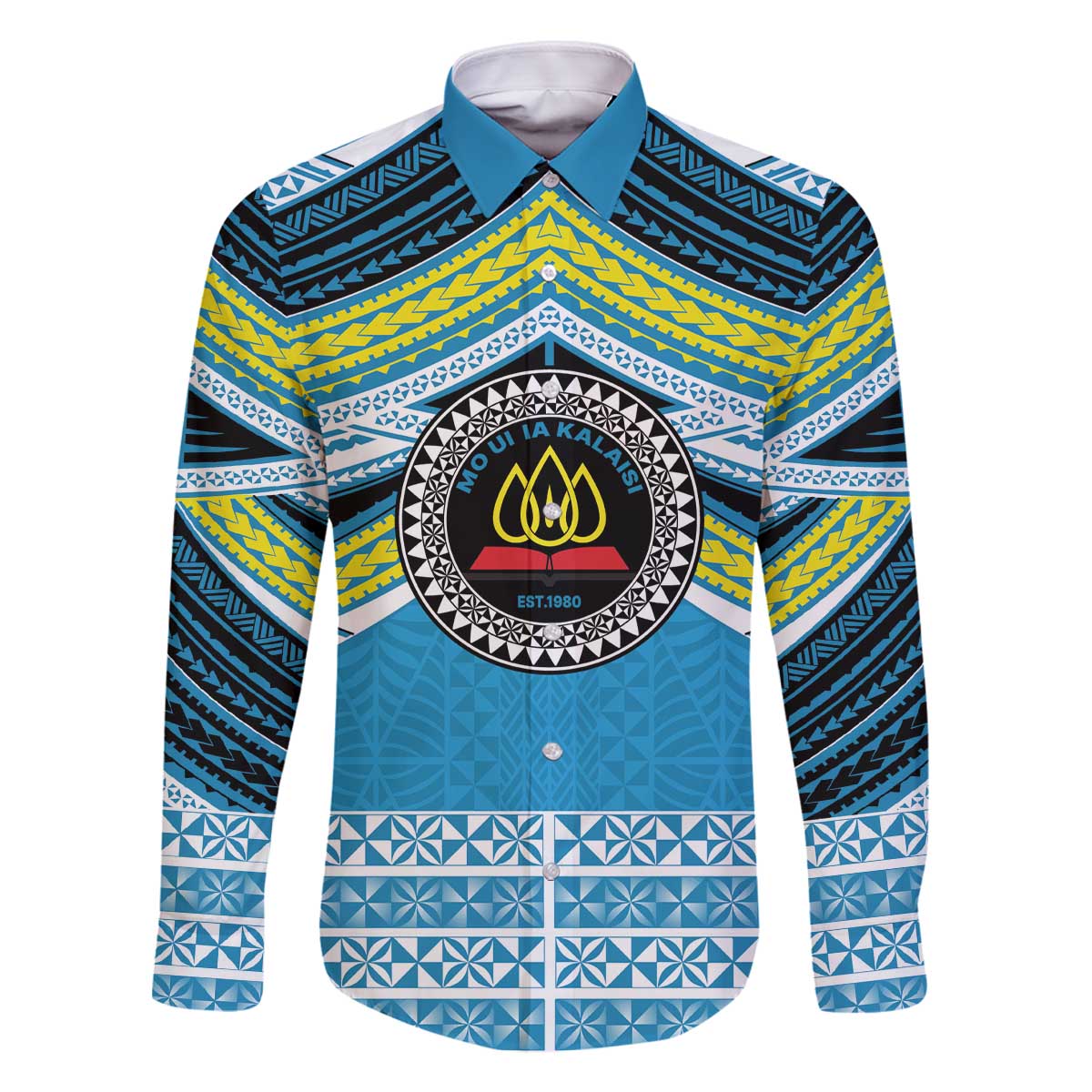 Personalised Tonga Lavengamalie College Family Matching Off The Shoulder Long Sleeve Dress and Hawaiian Shirt Polynesian Ngatu Tribal