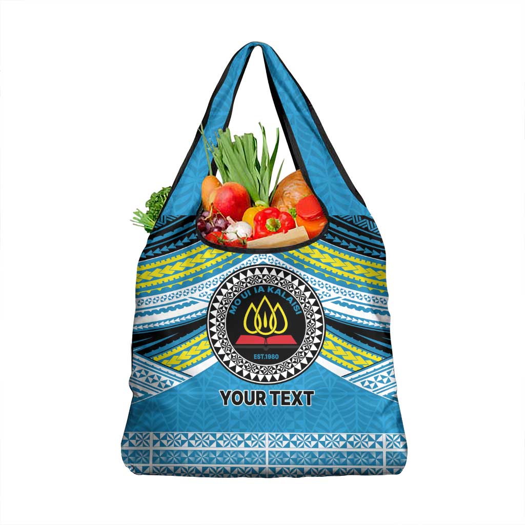 Personalised Tonga Lavengamalie College Grocery Bag Polynesian Ngatu Tribal