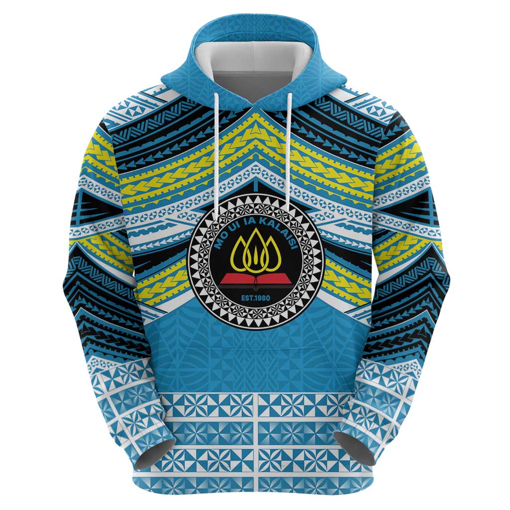 Personalised Tonga Lavengamalie College Hoodie Polynesian Ngatu Tribal