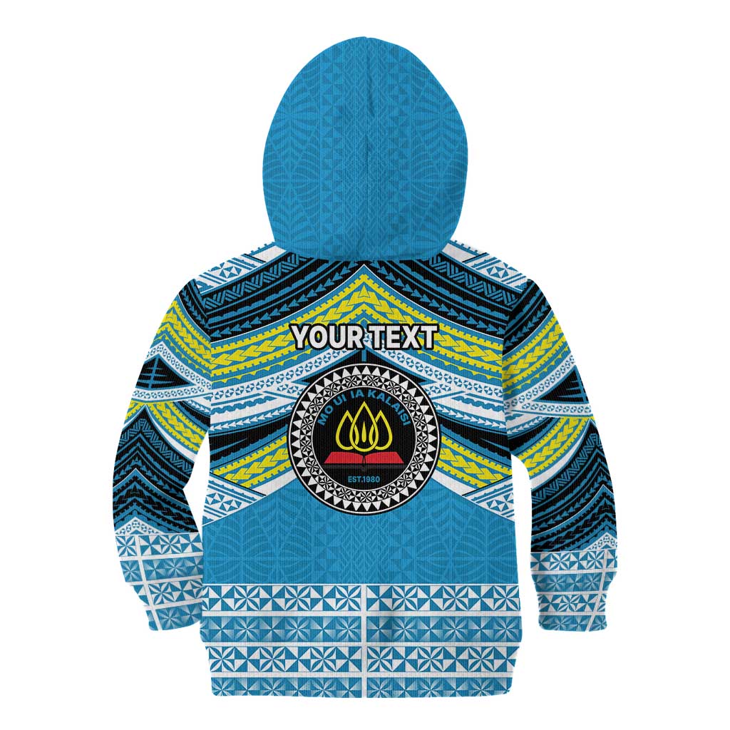 Personalised Tonga Lavengamalie College Kid Hoodie Polynesian Ngatu Tribal