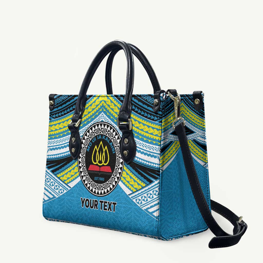Personalised Tonga Lavengamalie College Leather Bag Polynesian Ngatu Tribal - Polynesian Pride