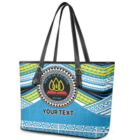 Personalised Tonga Lavengamalie College Leather Tote Bag Polynesian Ngatu Tribal
