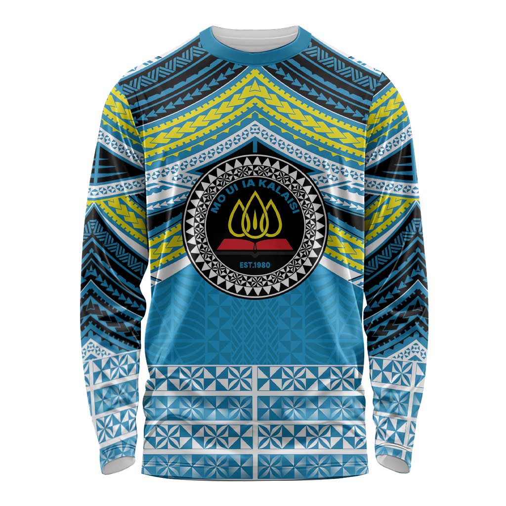 Personalised Tonga Lavengamalie College Long Sleeve Shirt Polynesian Ngatu Tribal