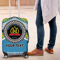 Personalised Tonga Lavengamalie College Luggage Cover Polynesian Ngatu Tribal