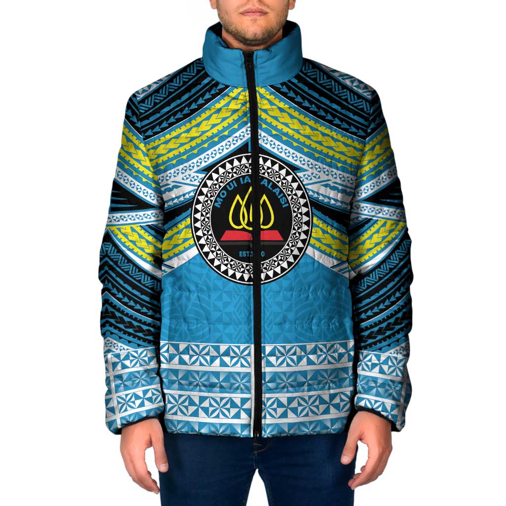 Personalised Tonga Lavengamalie College Padded Jacket Polynesian Ngatu Tribal - Polynesian Pride