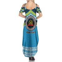 Personalised Tonga Lavengamalie College Summer Maxi Dress Polynesian Ngatu Tribal
