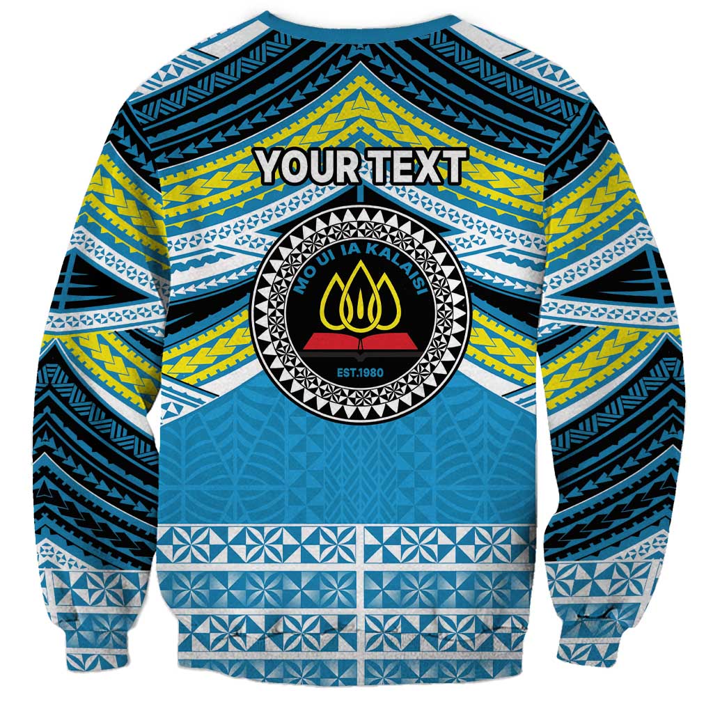 Personalised Tonga Lavengamalie College Sweatshirt Polynesian Ngatu Tribal