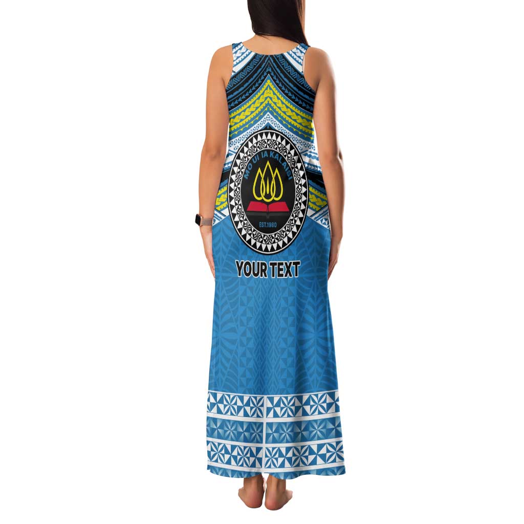 Personalised Tonga Lavengamalie College Tank Maxi Dress Polynesian Ngatu Tribal