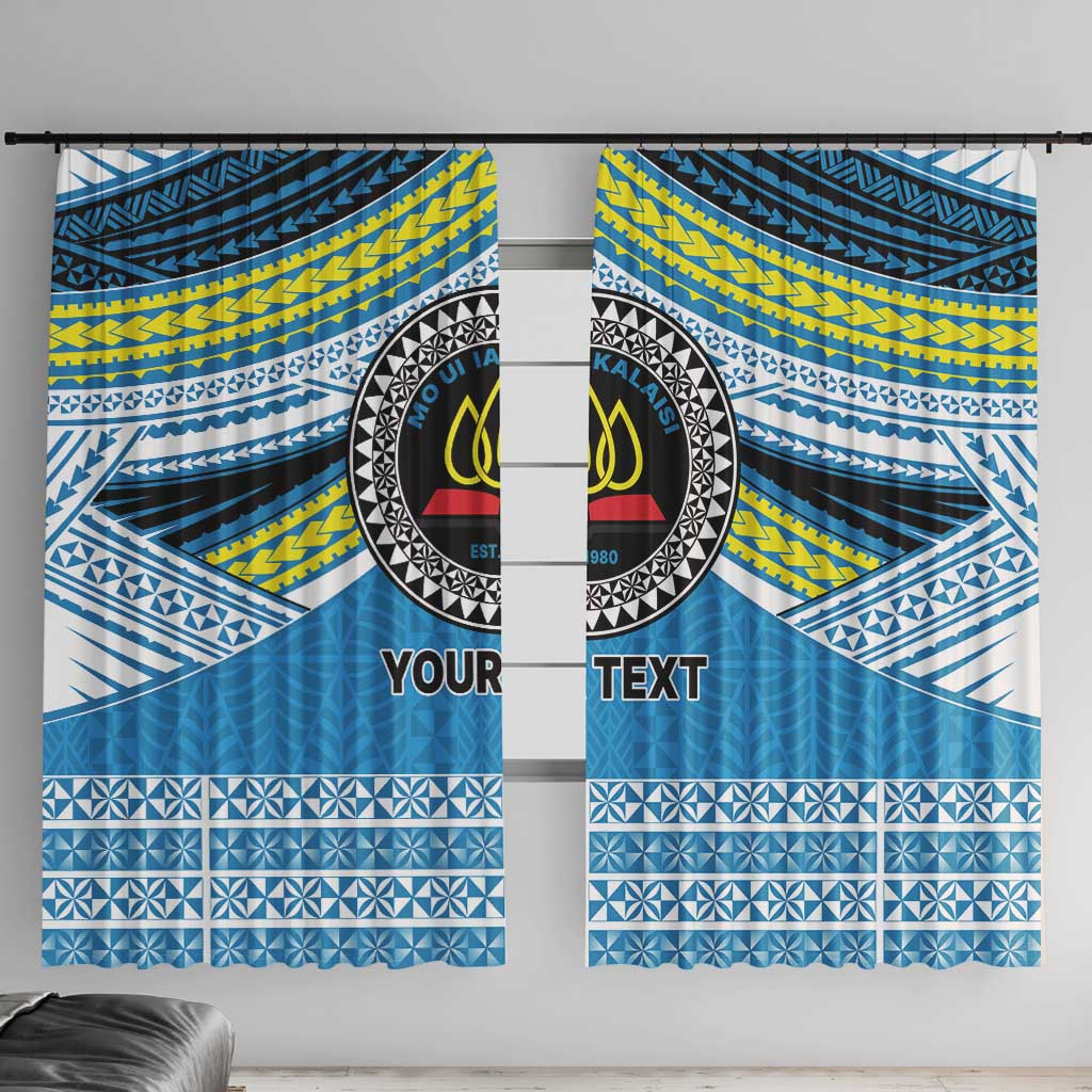 Personalised Tonga Lavengamalie College Window Curtain Polynesian Ngatu Tribal