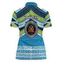 Personalised Tonga Lavengamalie College Women Polo Shirt Polynesian Ngatu Tribal