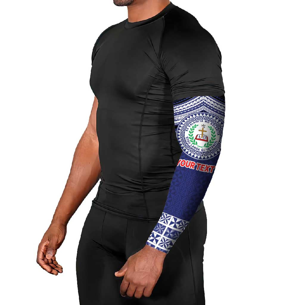 Personalised Tonga Sia'atoutai Theological College Arm Sleeves Polynesian Ngatu Tribal - Polynesian Pride