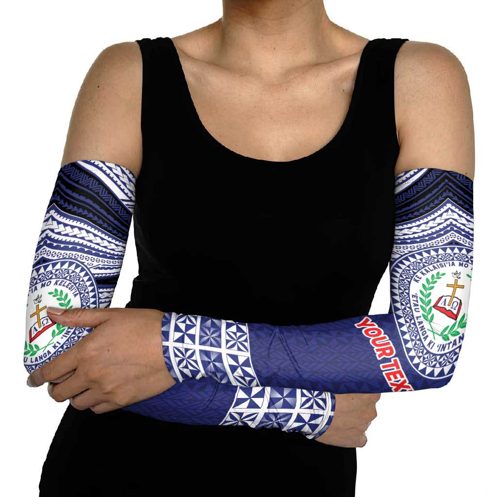 Personalised Tonga Sia'atoutai Theological College Arm Sleeves Polynesian Ngatu Tribal - Polynesian Pride