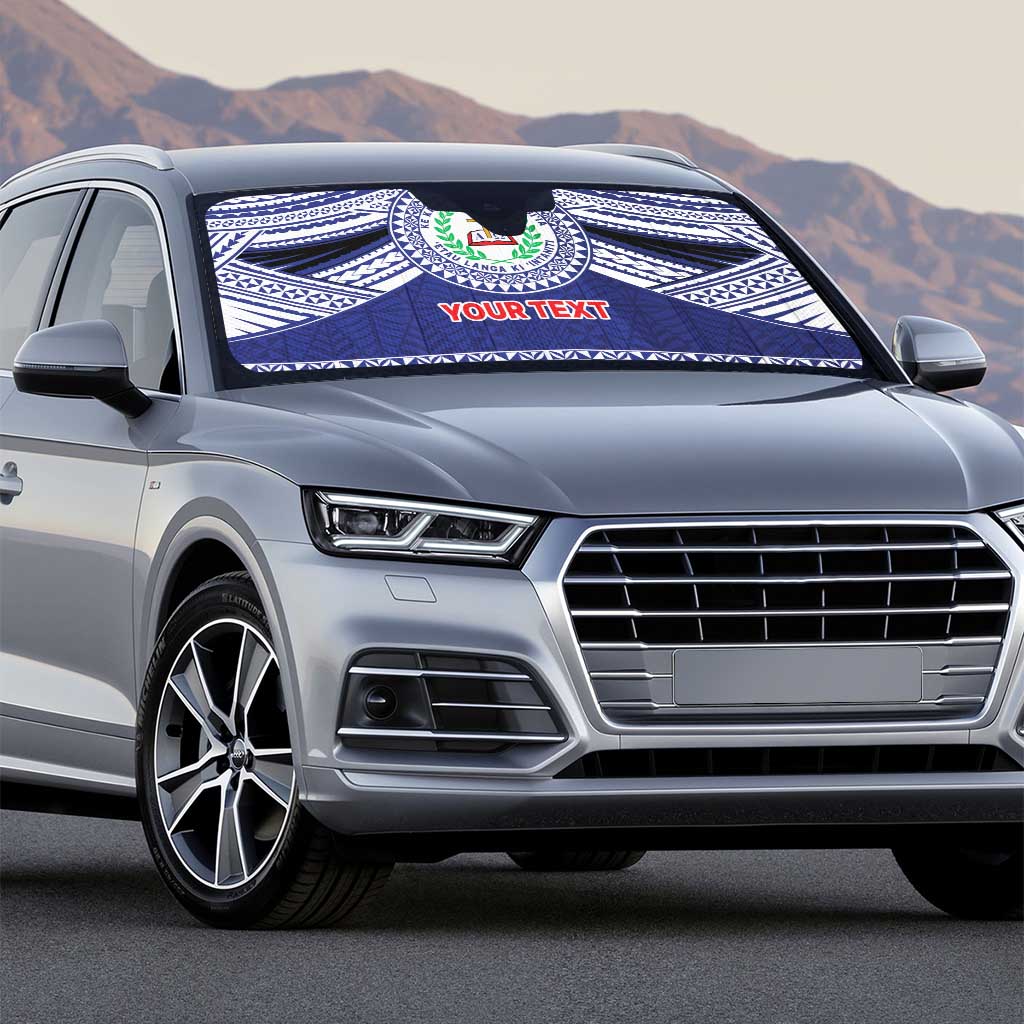 Personalised Tonga Sia'atoutai Theological College Auto Sun Shade Polynesian Ngatu Tribal - Polynesian Pride