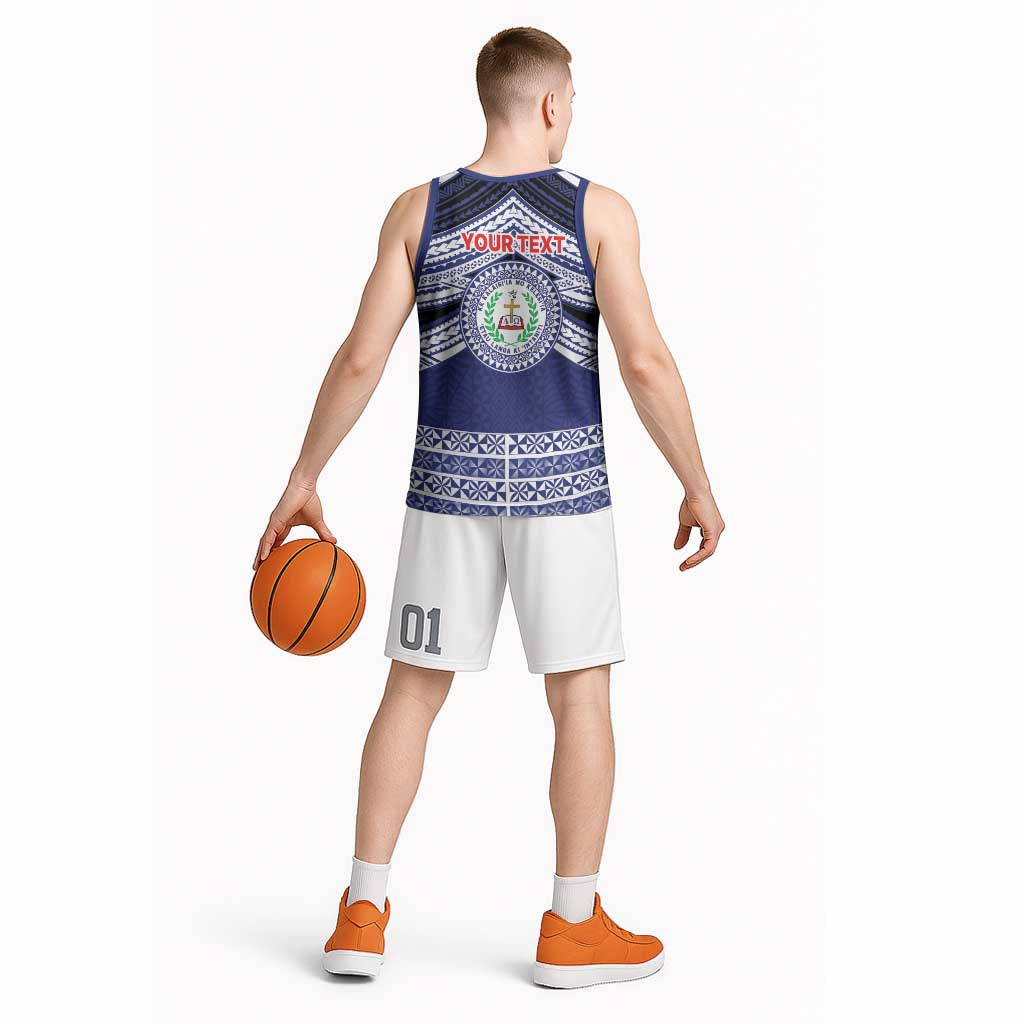 Personalised Tonga Sia'atoutai Theological College Basketball Jersey Polynesian Ngatu Tribal - Polynesian Pride