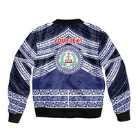 Personalised Tonga Sia'atoutai Theological College Bomber Jacket Polynesian Ngatu Tribal