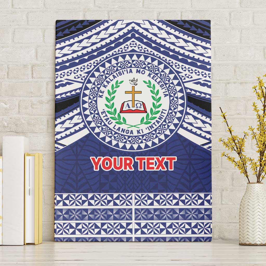 Personalised Tonga Sia'atoutai Theological College Canvas Wall Art Polynesian Ngatu Tribal