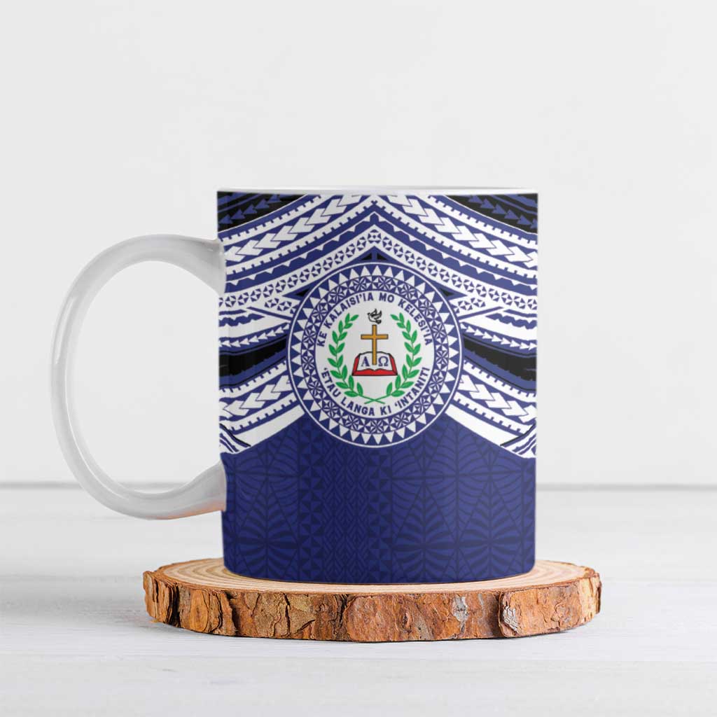 Personalised Tonga Sia'atoutai Theological College Ceramic Mug Polynesian Ngatu Tribal - Polynesian Pride