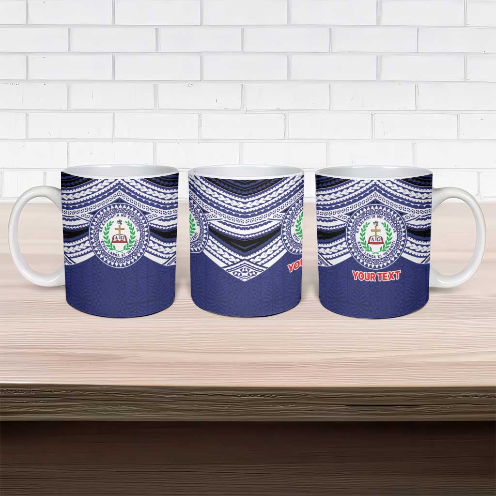 Personalised Tonga Sia'atoutai Theological College Ceramic Mug Polynesian Ngatu Tribal - Polynesian Pride