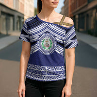 Personalised Tonga Sia'atoutai Theological College Cross Shoulder Shirt Polynesian Ngatu Tribal - Polynesian Pride