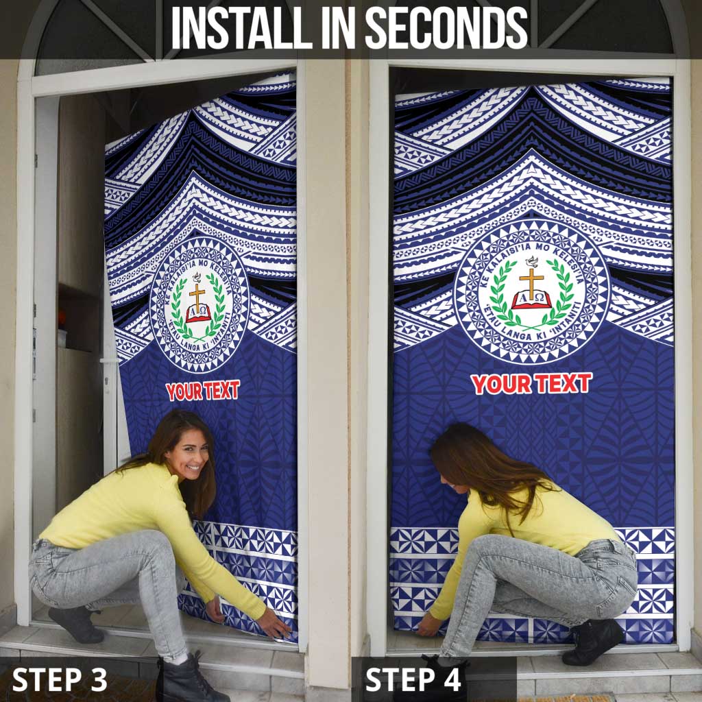 Personalised Tonga Sia'atoutai Theological College Door Cover Polynesian Ngatu Tribal - Polynesian Pride