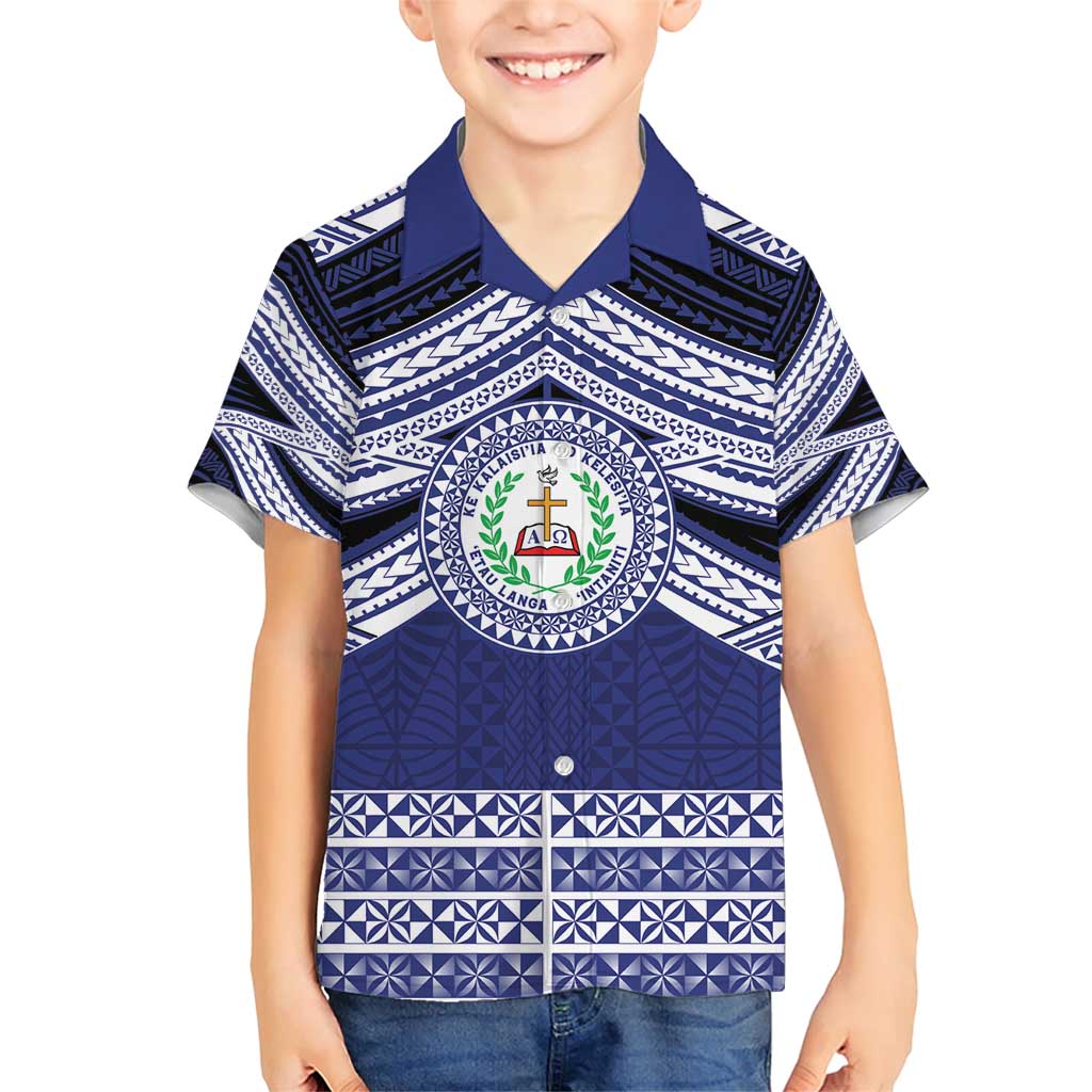 Personalised Tonga Sia'atoutai Theological College Family Matching Short Sleeve Bodycon Dress and Hawaiian Shirt Polynesian Ngatu Tribal