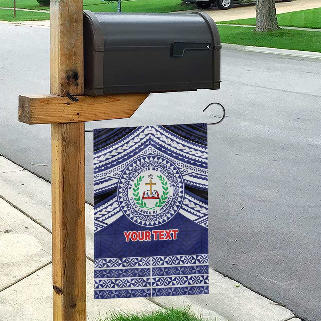 Personalised Tonga Sia'atoutai Theological College Garden Flag Polynesian Ngatu Tribal