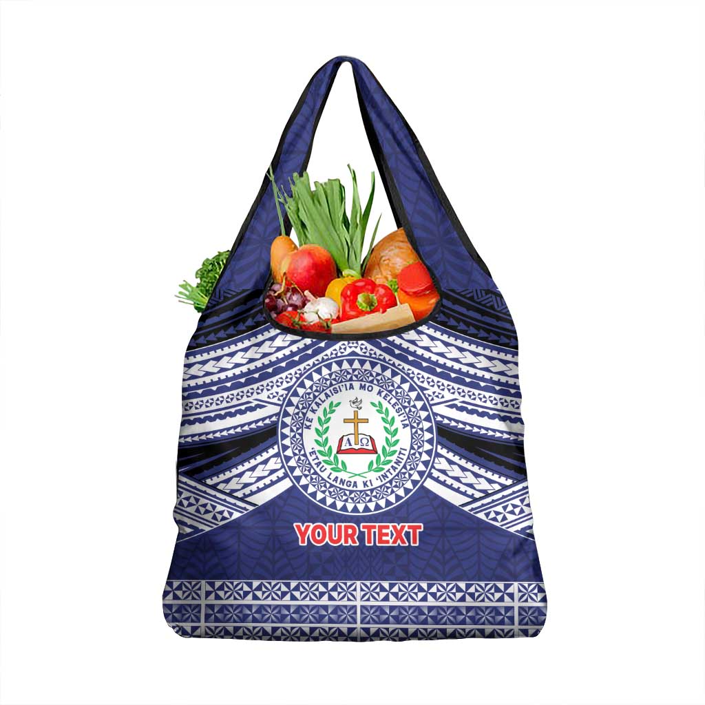 Personalised Tonga Sia'atoutai Theological College Grocery Bag Polynesian Ngatu Tribal