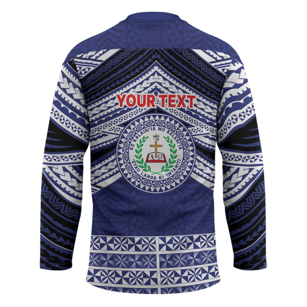 Personalised Tonga Sia'atoutai Theological College Hockey Jersey Polynesian Ngatu Tribal - Polynesian Pride