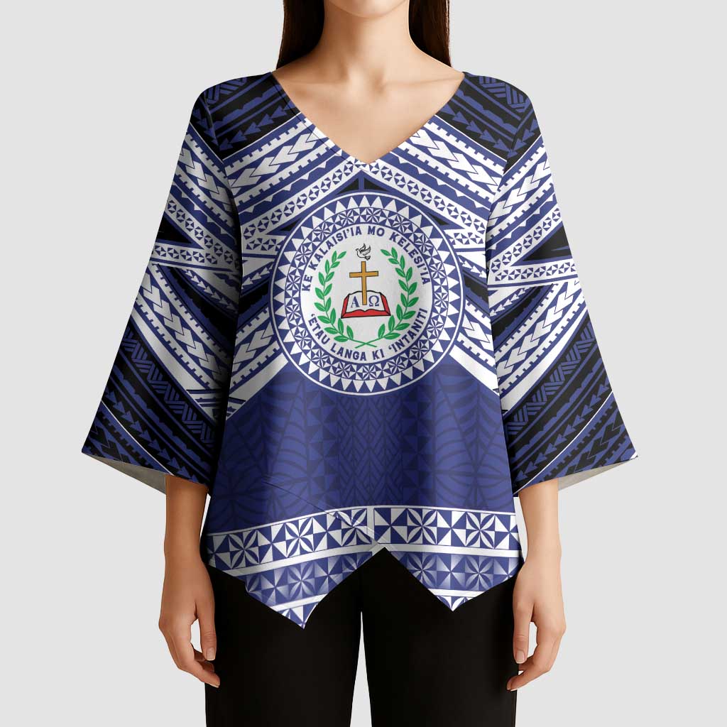 Personalised Tonga Sia'atoutai Theological College Kimono Sleeve Blouse Polynesian Ngatu Tribal - Polynesian Pride