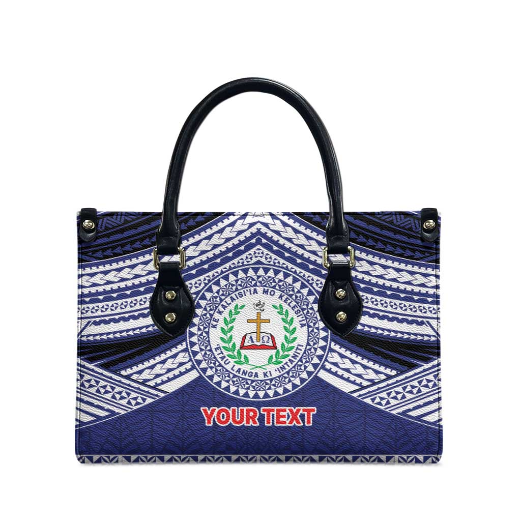 Personalised Tonga Sia'atoutai Theological College Leather Bag Polynesian Ngatu Tribal - Polynesian Pride