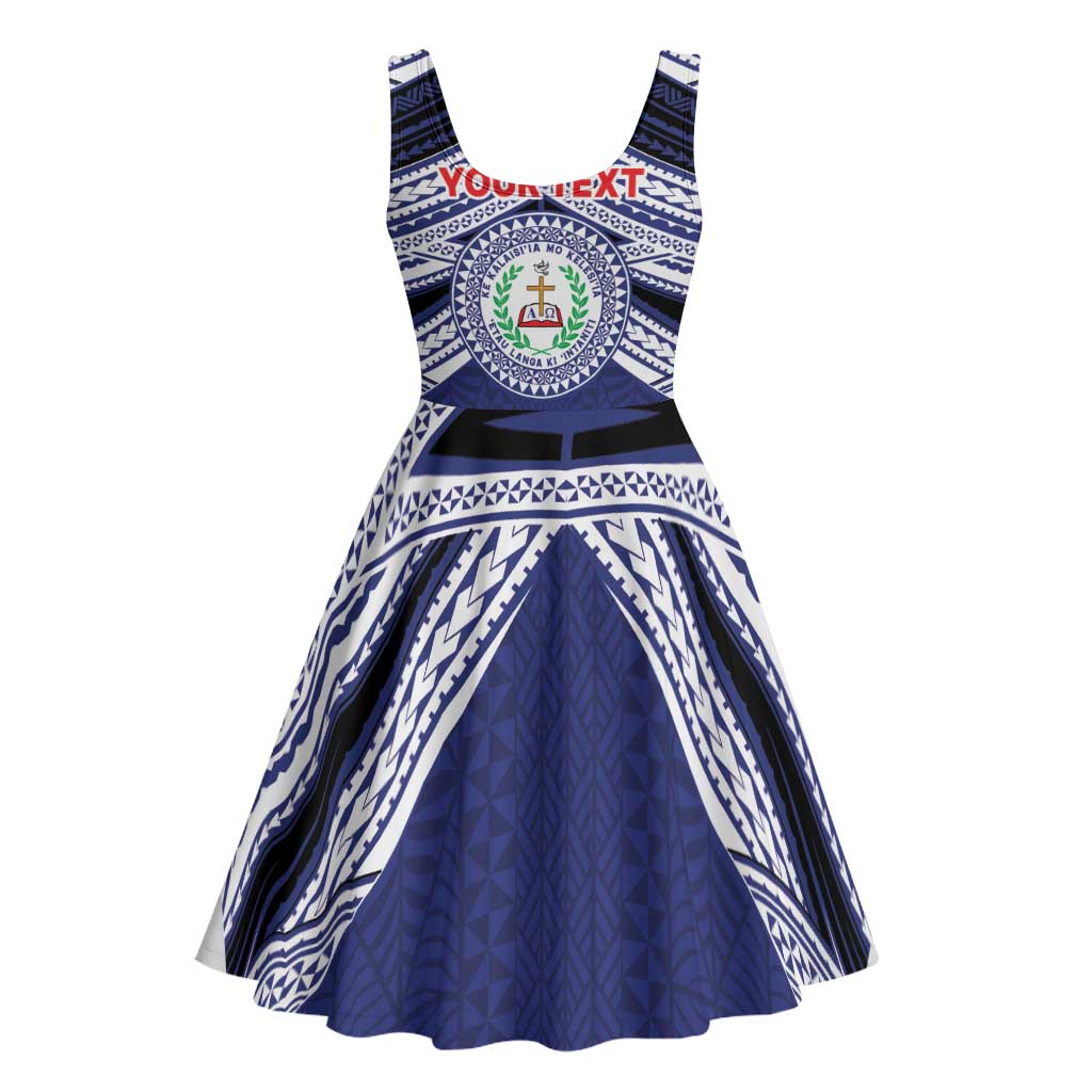 Personalised Tonga Sia'atoutai Theological College Midi Dress Polynesian Ngatu Tribal LT9 - Polynesian Pride