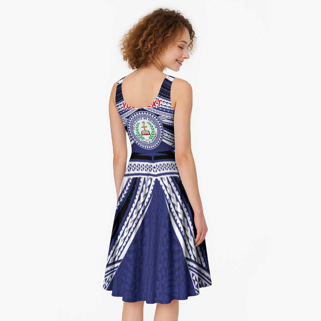 Personalised Tonga Sia'atoutai Theological College Midi Dress Polynesian Ngatu Tribal LT9 - Polynesian Pride