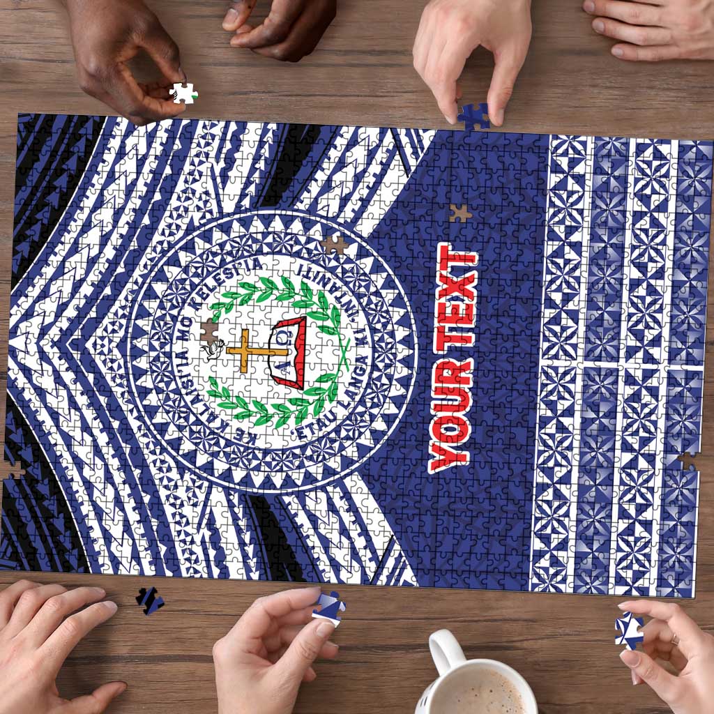 Personalised Tonga Sia'atoutai Theological College Puzzle Polynesian Ngatu Tribal - Polynesian Pride