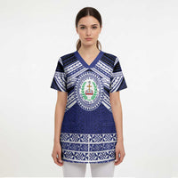 Personalised Tonga Sia'atoutai Theological College Scrub Top Polynesian Ngatu Tribal - Polynesian Pride