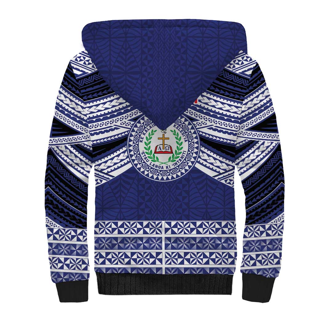 Personalised Tonga Sia'atoutai Theological College Sherpa Hoodie Polynesian Ngatu Tribal