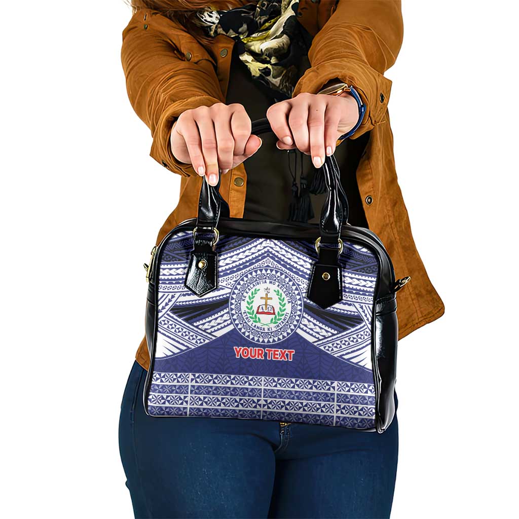 Personalised Tonga Sia'atoutai Theological College Shoulder Handbag Polynesian Ngatu Tribal