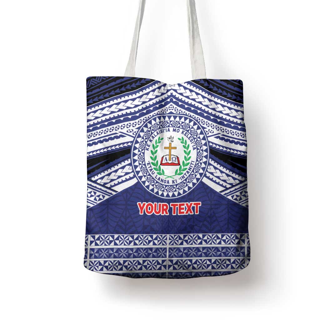 Personalised Tonga Sia'atoutai Theological College Tote Bag Polynesian Ngatu Tribal - Polynesian Pride